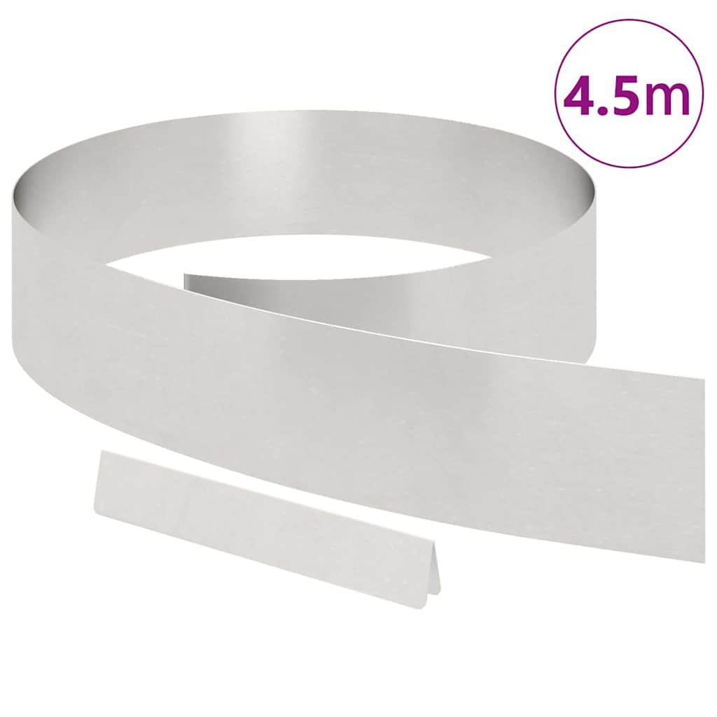 Bordura per Prato in Acciaio Inossidabile Argento 450 x 15 cm