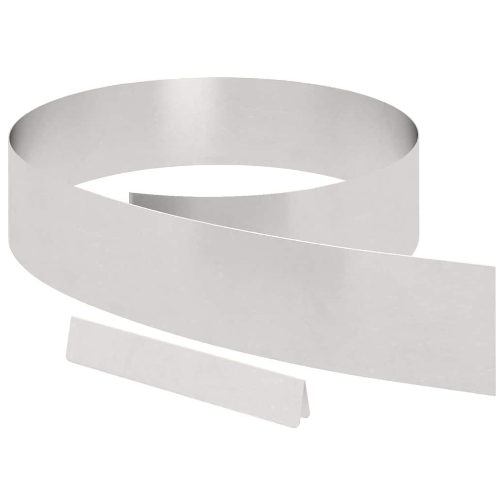 Bordura per Prato 4 pezzi Argento 450 x 15 cm