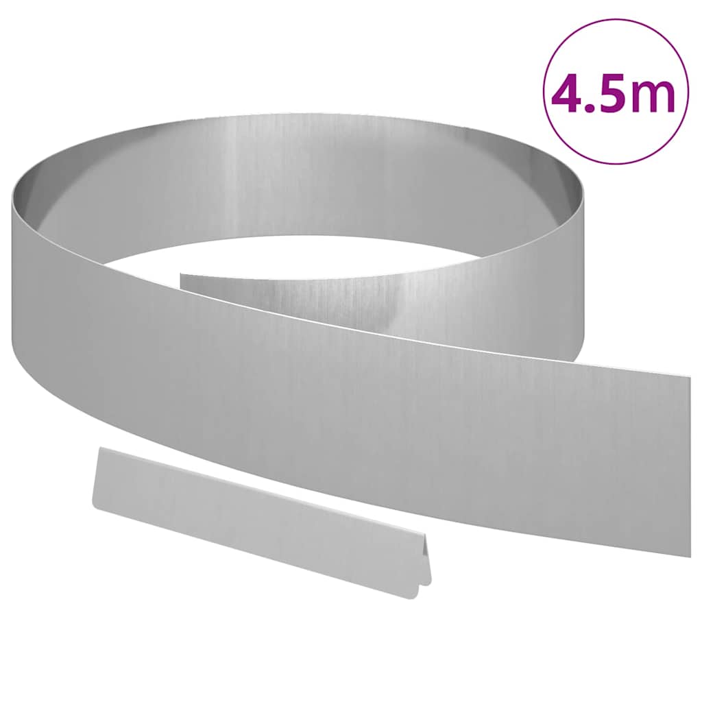 Bordura per Prato Argento 450 x 15 cm Acciaio Zincato