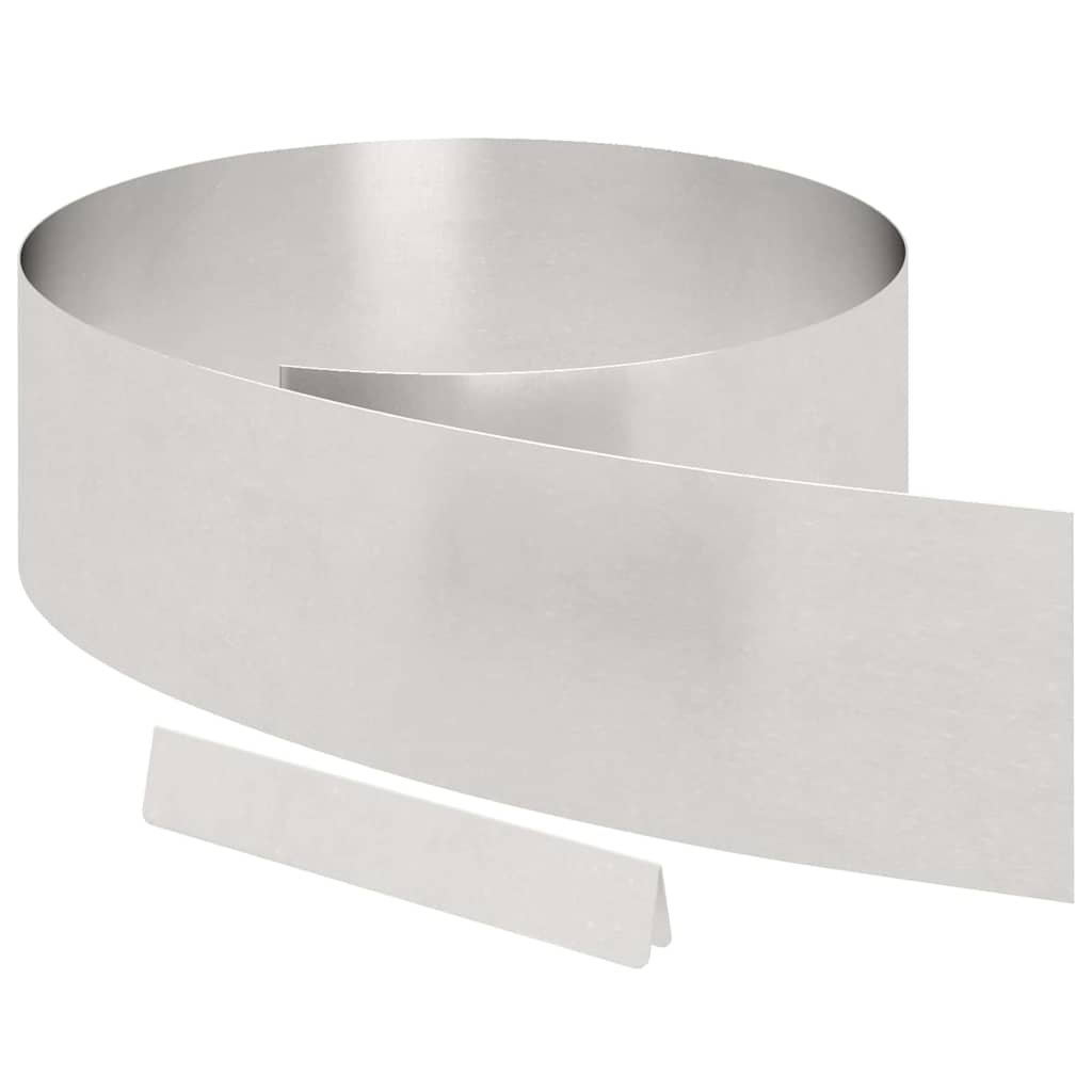 Bordura per Prato in Acciaio Inossidabile Argento 450 x 20 cm