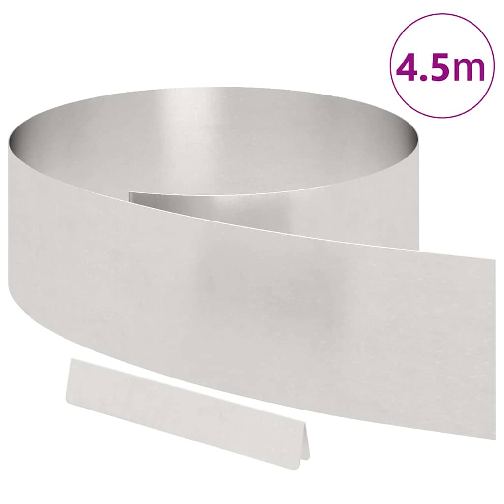 Bordura per Prato in Acciaio Inossidabile Argento 450 x 20 cm