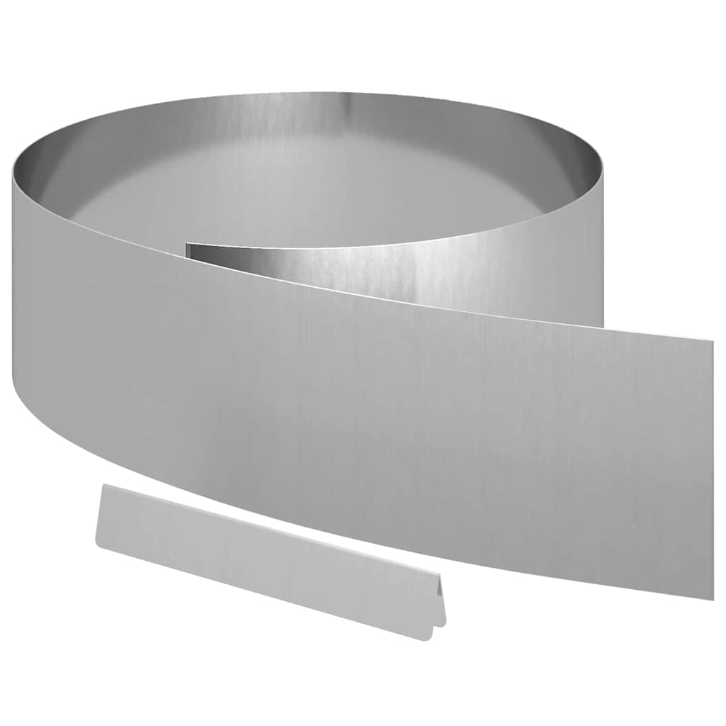 Bordura per Prato Argento 450 x 20 cm Acciaio Zincato