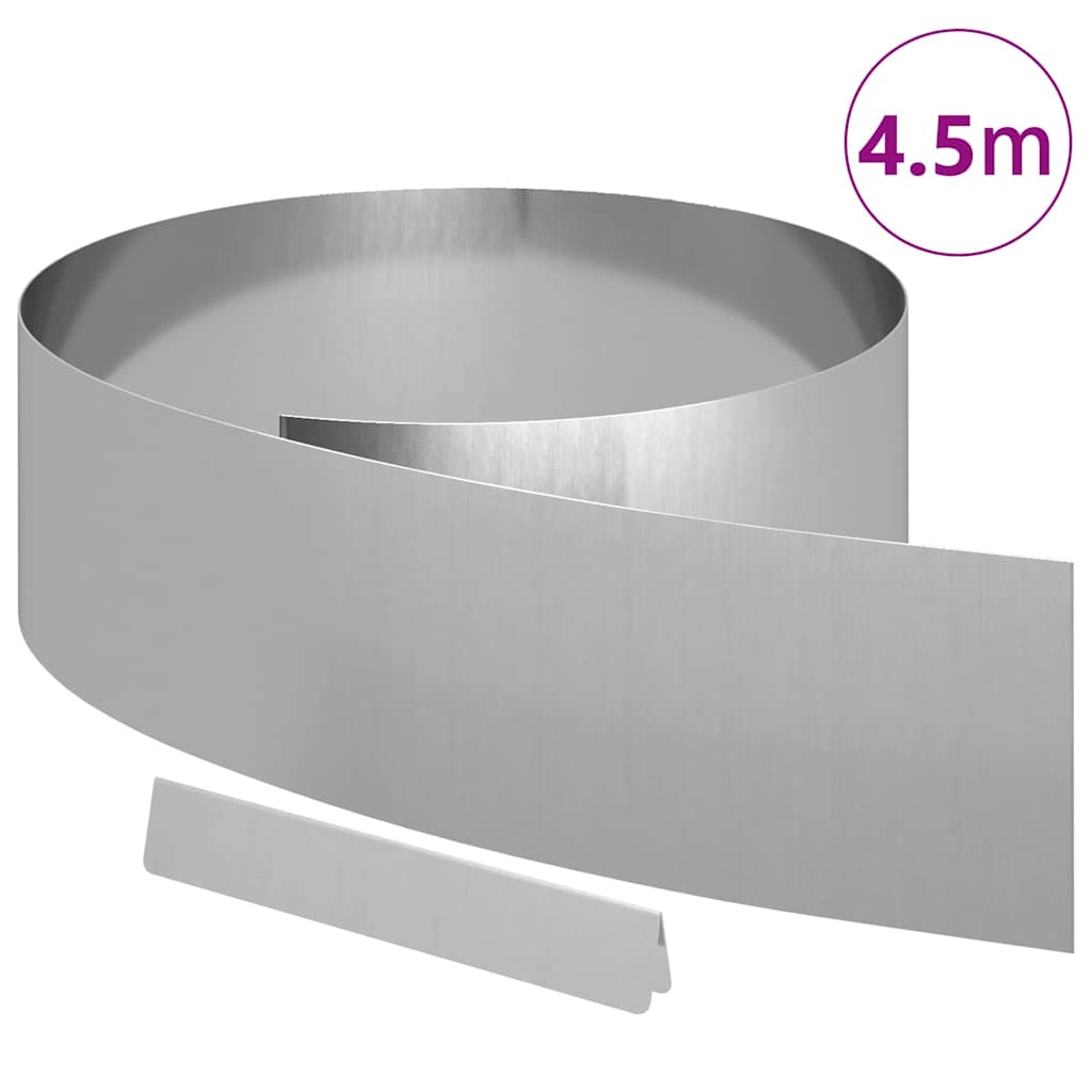 Bordura per Prato Argento 450 x 20 cm Acciaio Zincato