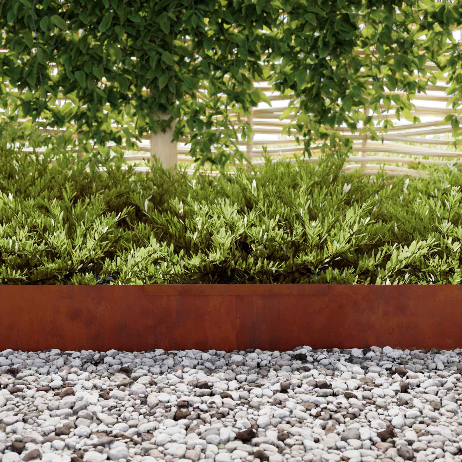 Bordura per Prato in Acciaio Ruggine 450 x 20 cm
