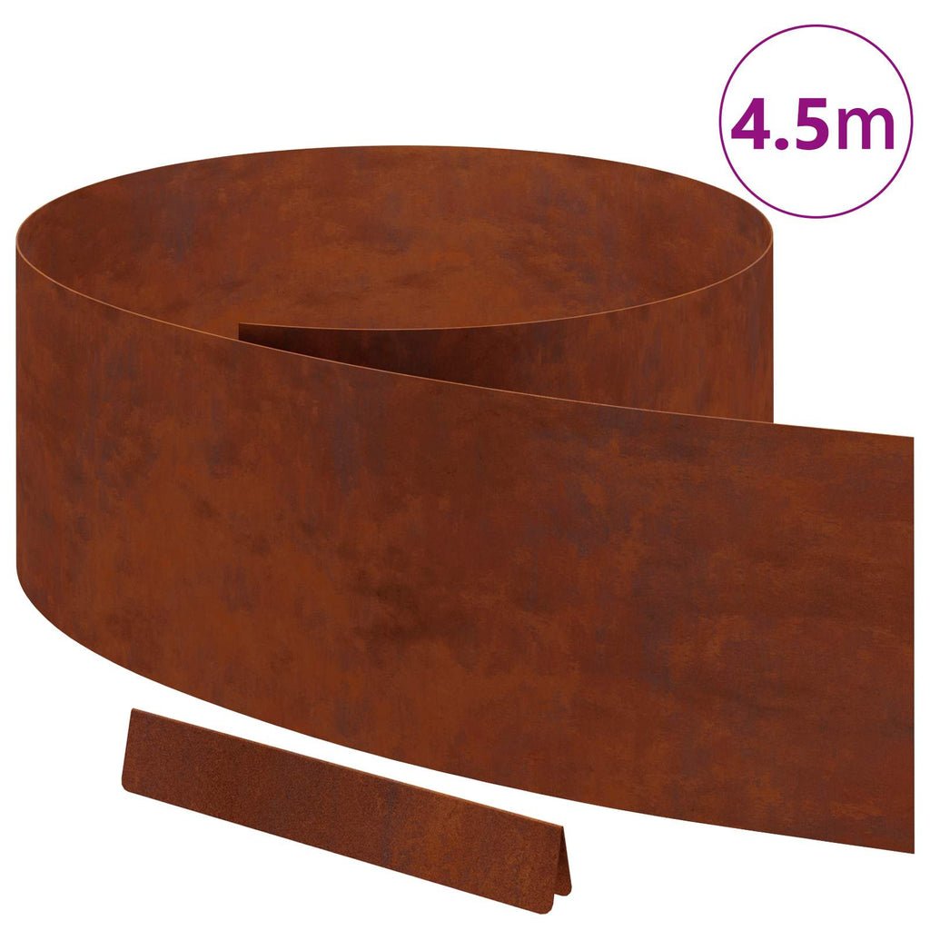 Bordura per Prato in Acciaio Ruggine 450 x 25 cm