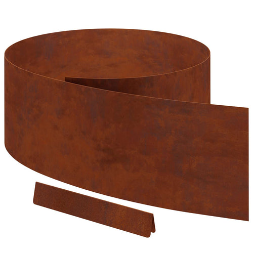 Bordura per Prato 4 pezzi Ruggine 450 x 25 cm Acciaio