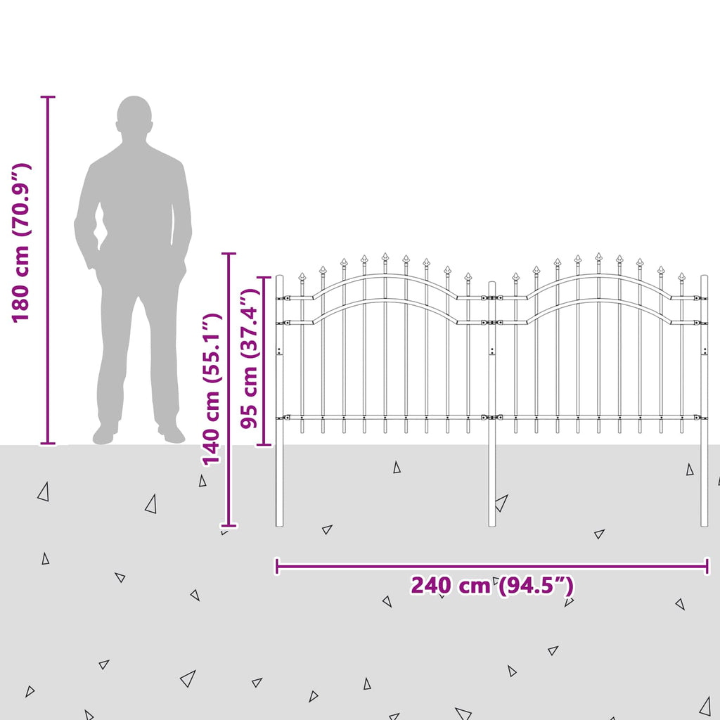Recinzione per Giardino Woerden Grigio 240 x 140 cm