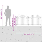 Recinzione per Giardino Woerden Grigio 240 x 140 cm