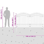 Recinzione per Giardino Woerden Grigio 240 x 165 cm