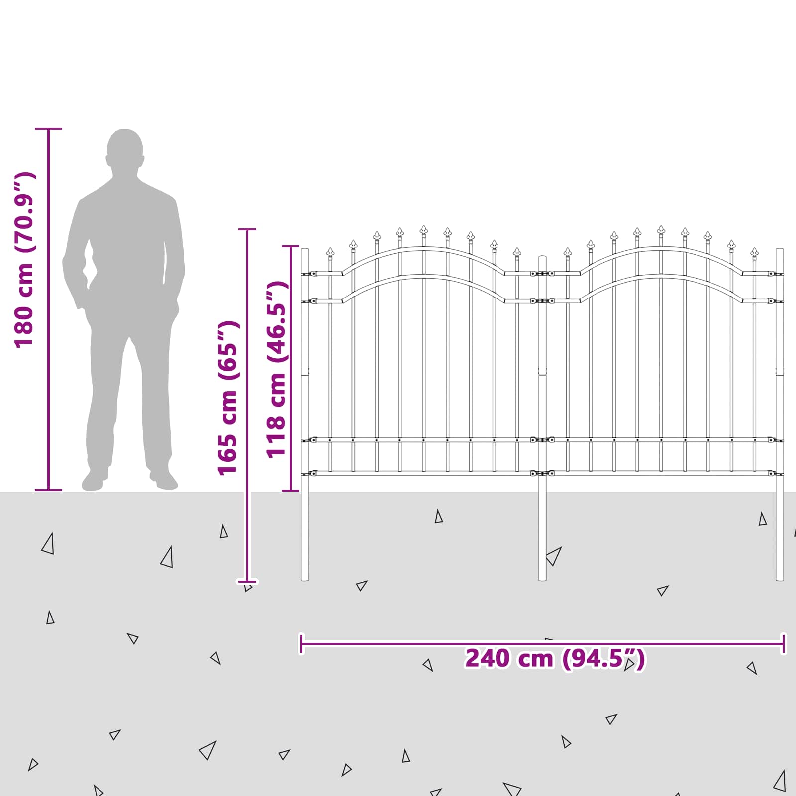 Recinzione per Giardino Woerden Grigio 240 x 165 cm
