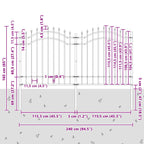 Recinzione per Giardino Woerden Grigio 240 x 165 cm