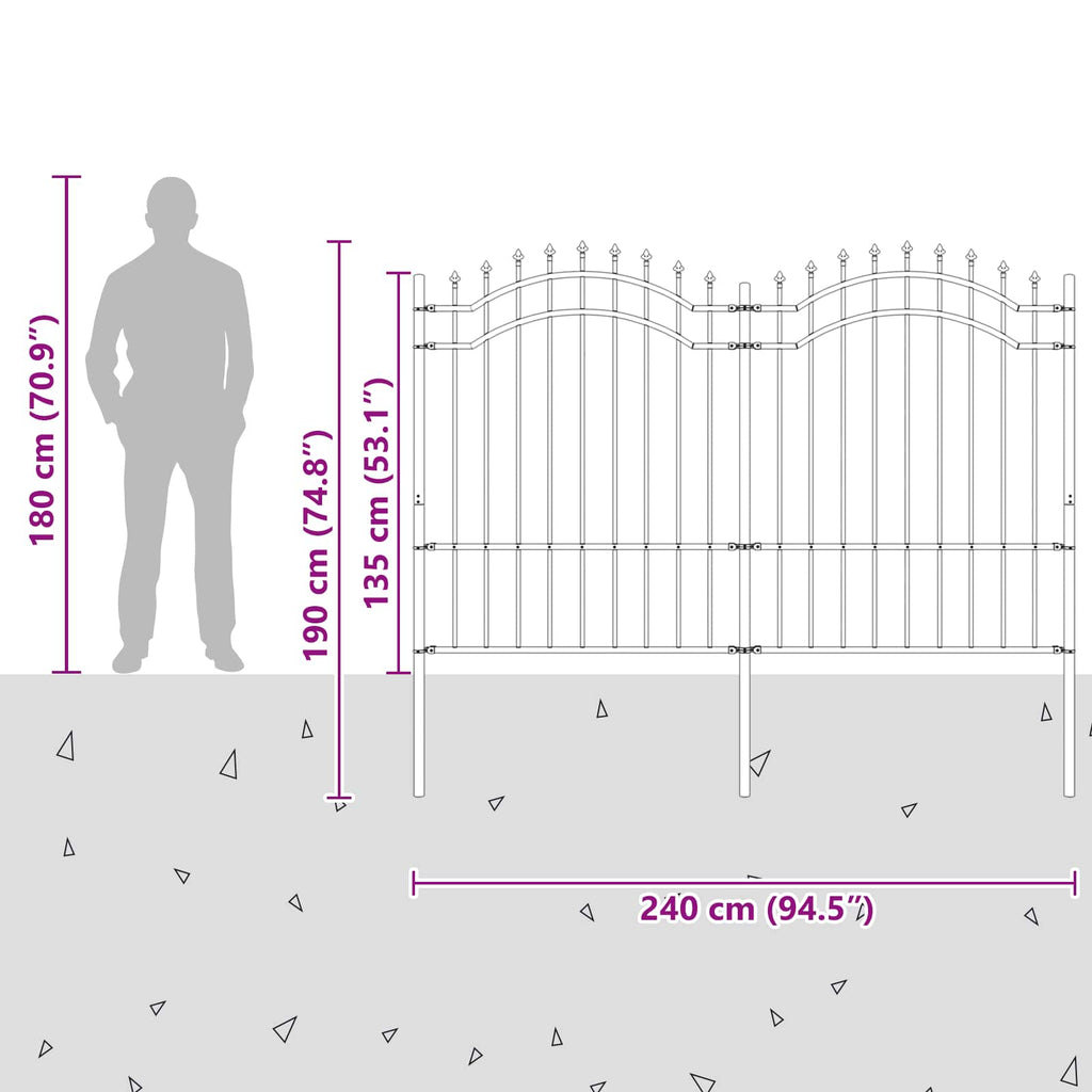 Recinzione per Giardino Woerden Grigio 240 x 190 cm