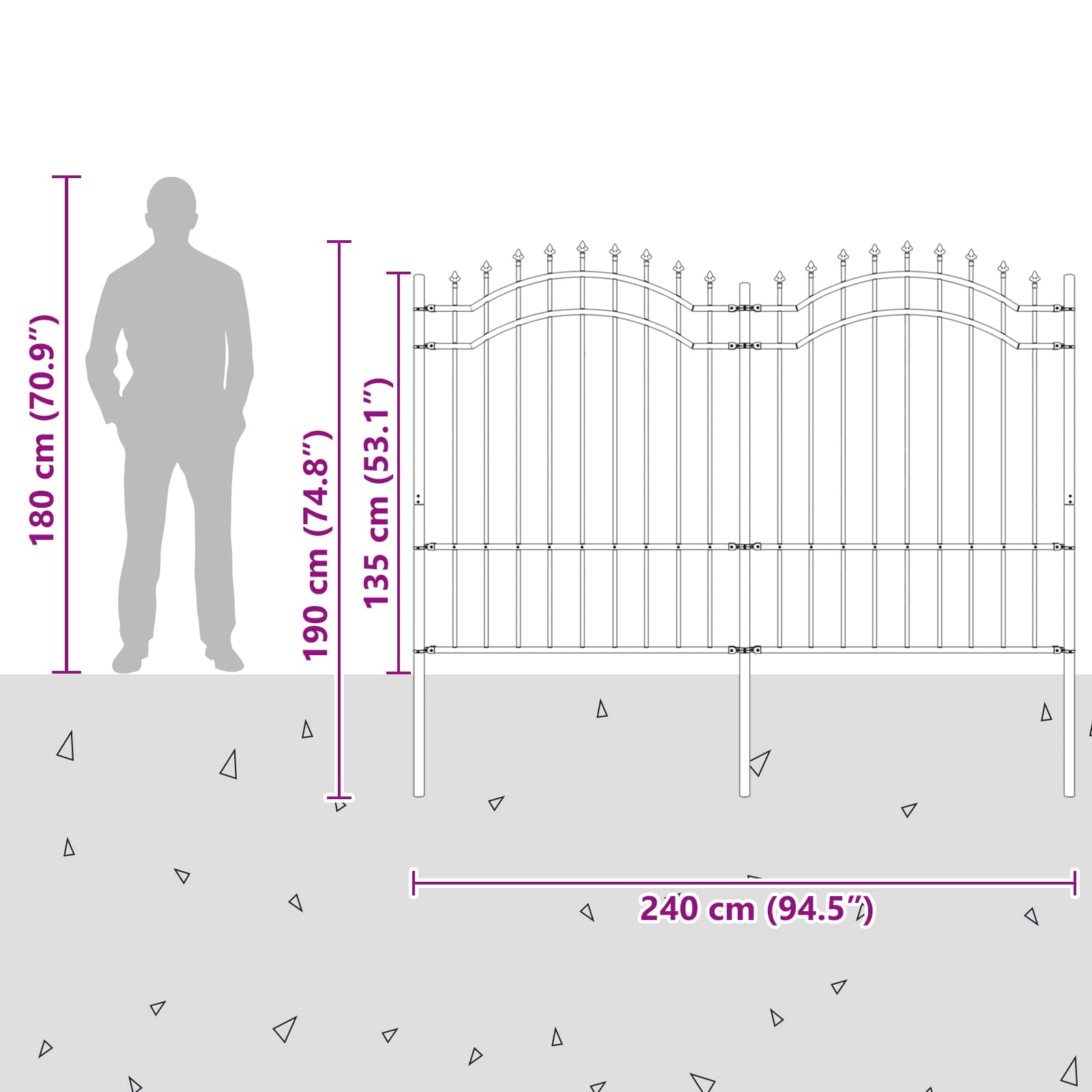 Recinzione per Giardino Woerden Grigio 240 x 190 cm