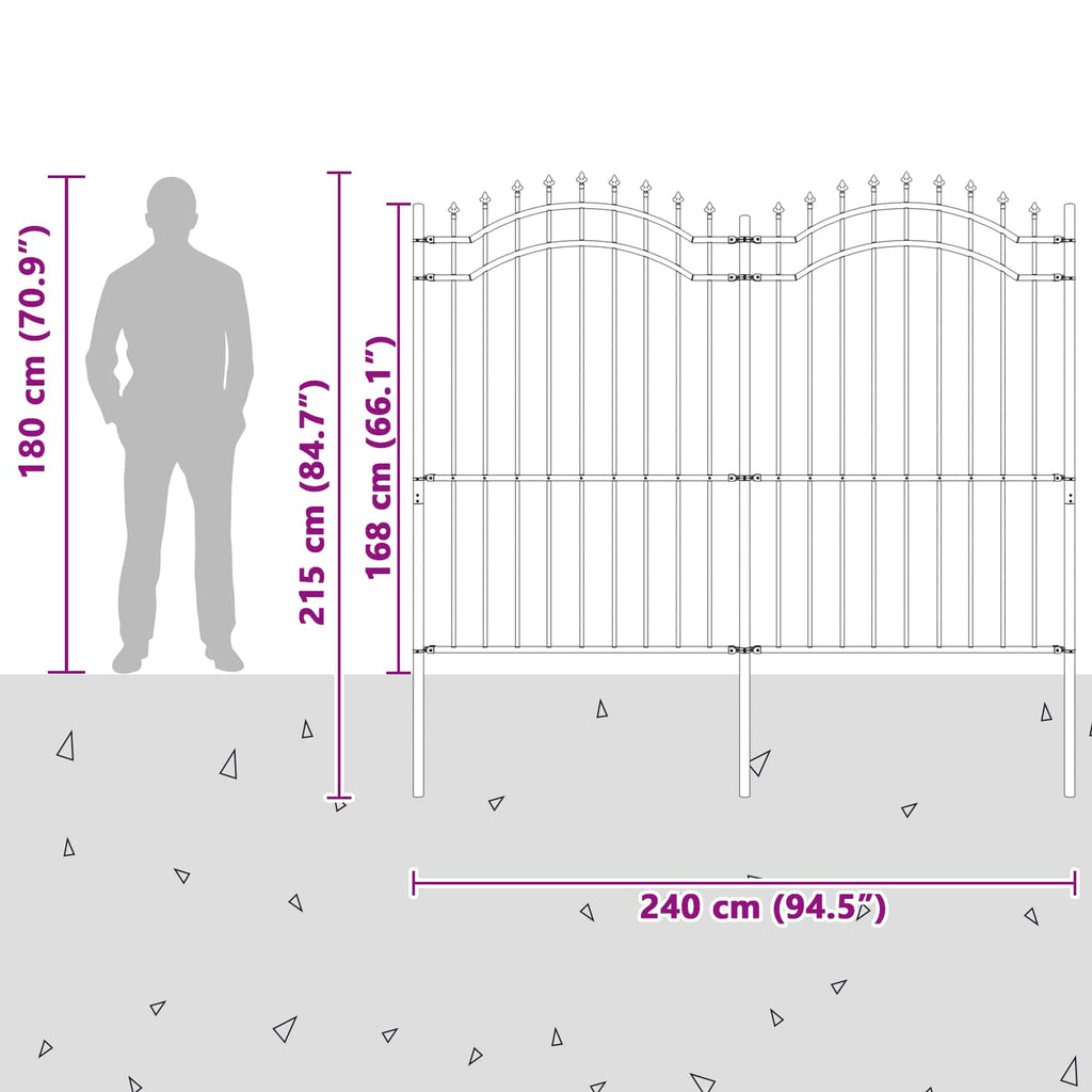 Recinzione per Giardino Woerden Grigio 240 x 215 cm