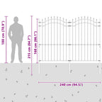 Recinzione per Giardino Woerden Grigio 240 x 215 cm