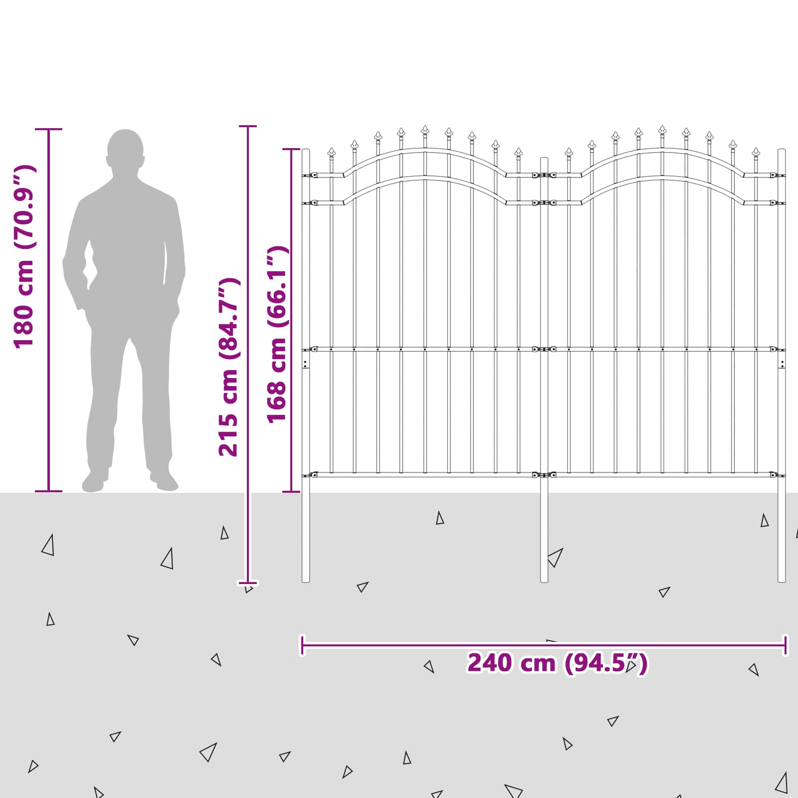 Recinzione per Giardino Woerden Grigio 240 x 215 cm