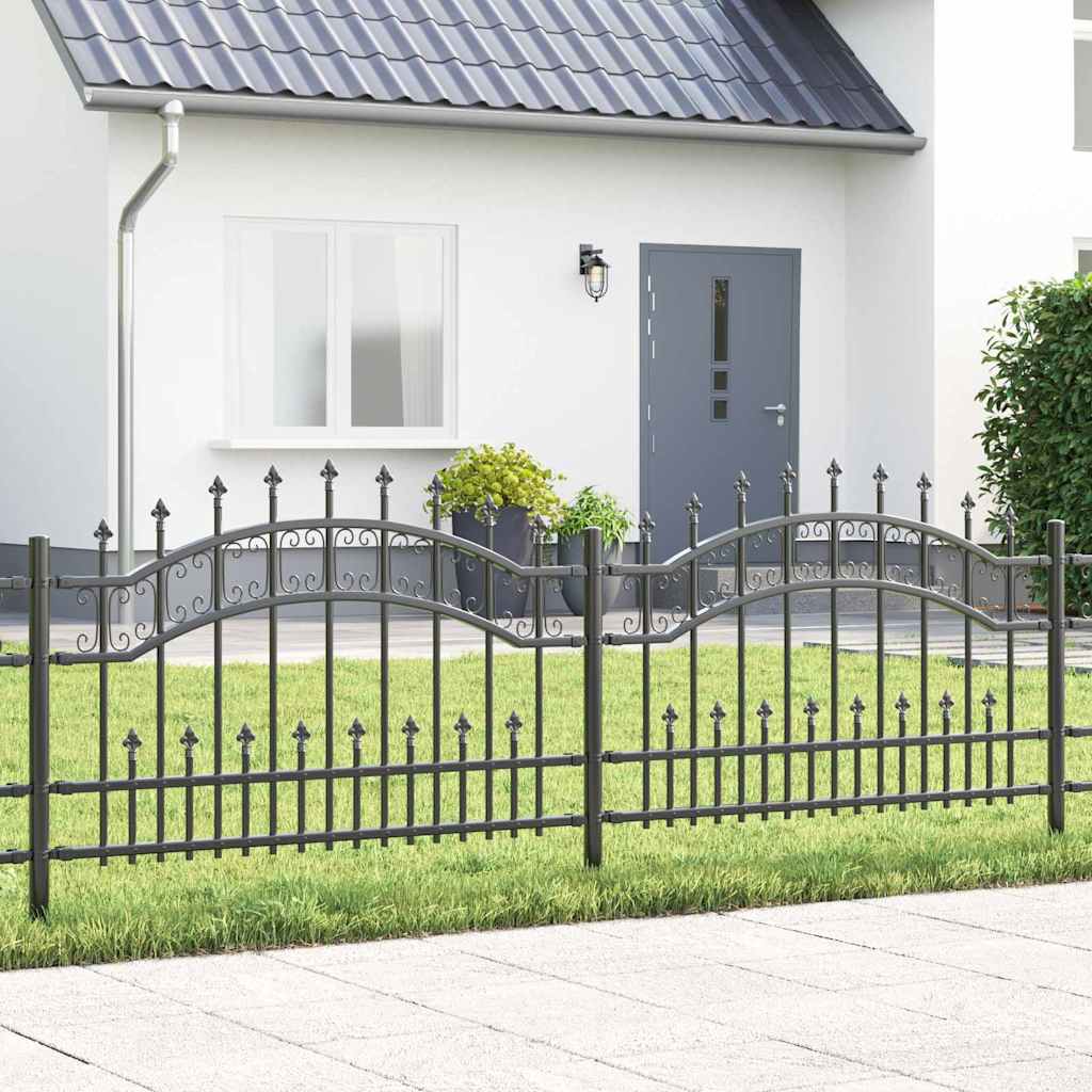 Recinzione da Giardino KAMPEN 240 x 118 cm Acciaio Grigio