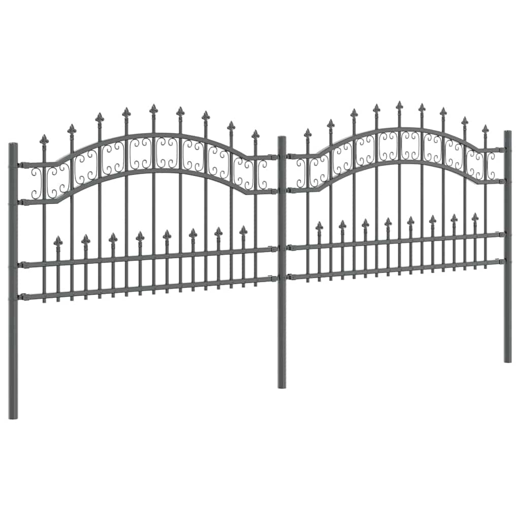 Recinzione da Giardino KAMPEN 240 x 118 cm Acciaio Grigio