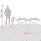 Recinzione da Giardino KAMPEN 240 x 118 cm Acciaio Grigio