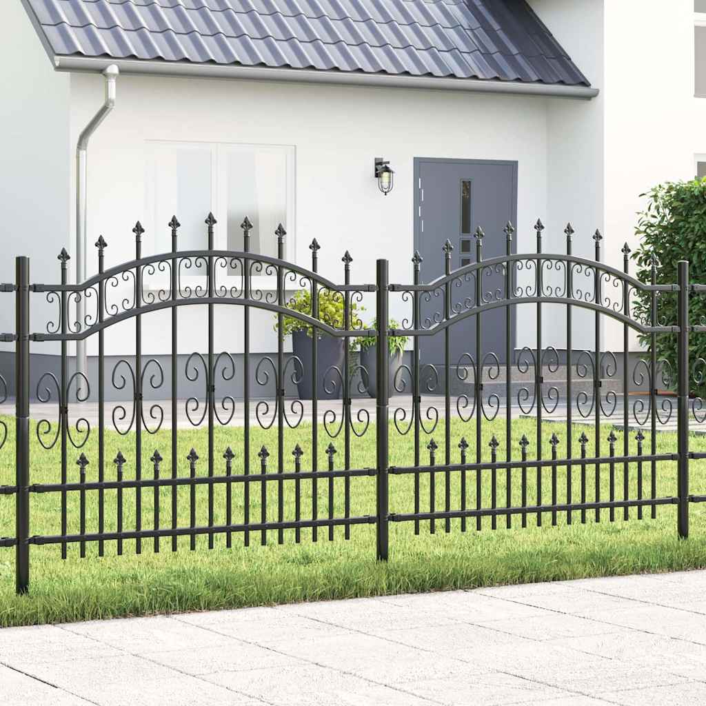 Recinzione da Giardino KAMPEN 240 x 140 cm Acciaio Grigio Mesh