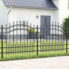 Recinzione da Giardino KAMPEN 240 x 140 cm Acciaio Grigio Mesh