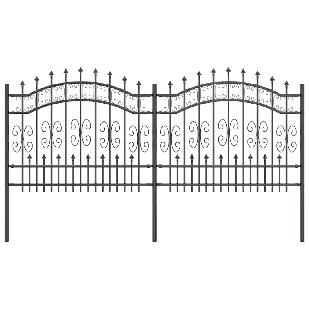 Recinzione da Giardino KAMPEN 240 x 140 cm Acciaio Grigio Mesh
