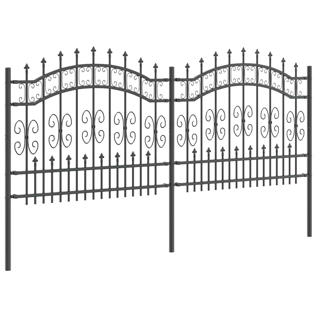 Recinzione da Giardino KAMPEN 240 x 140 cm Acciaio Grigio Mesh
