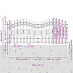 Recinzione da Giardino KAMPEN 240 x 140 cm Acciaio Grigio Mesh