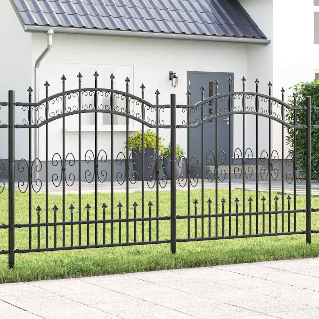 Recinzione da Giardino KAMPEN 240 x 166 cm Acciaio Grigio Mesh