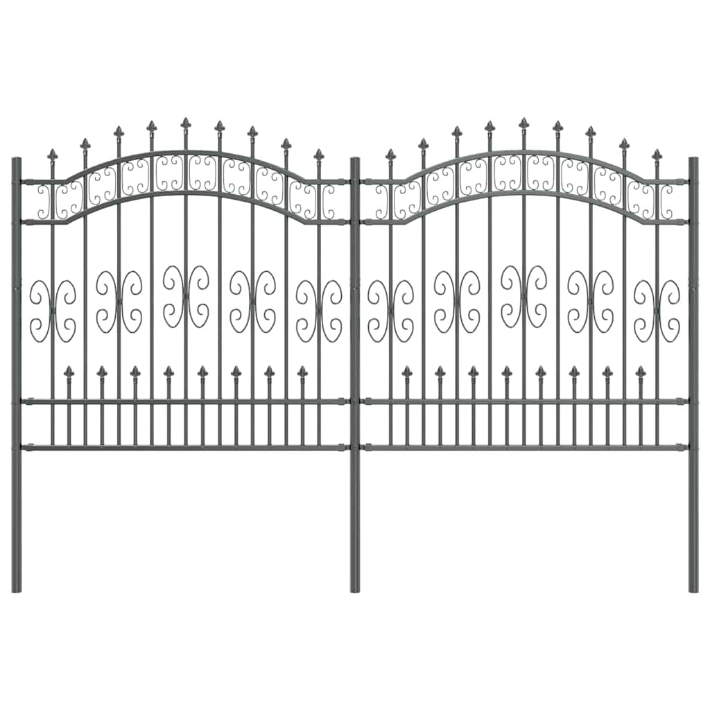Recinzione da Giardino KAMPEN 240 x 166 cm Acciaio Grigio Mesh