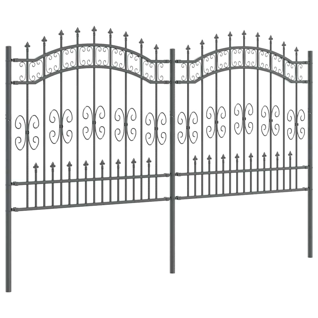 Recinzione da Giardino KAMPEN 240 x 166 cm Acciaio Grigio Mesh