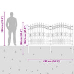 Recinzione da Giardino KAMPEN 240 x 166 cm Acciaio Grigio Mesh