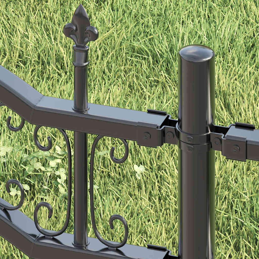 Recinzione da Giardino KAMPEN 240 x 202,5 cm Acciaio Grigio