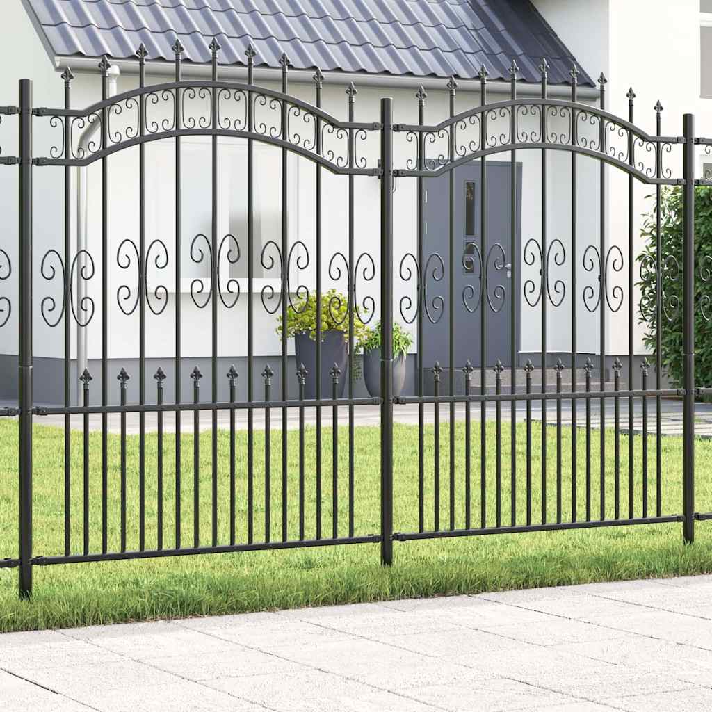 Recinzione da Giardino KAMPEN 240 x 202,5 cm Acciaio Grigio
