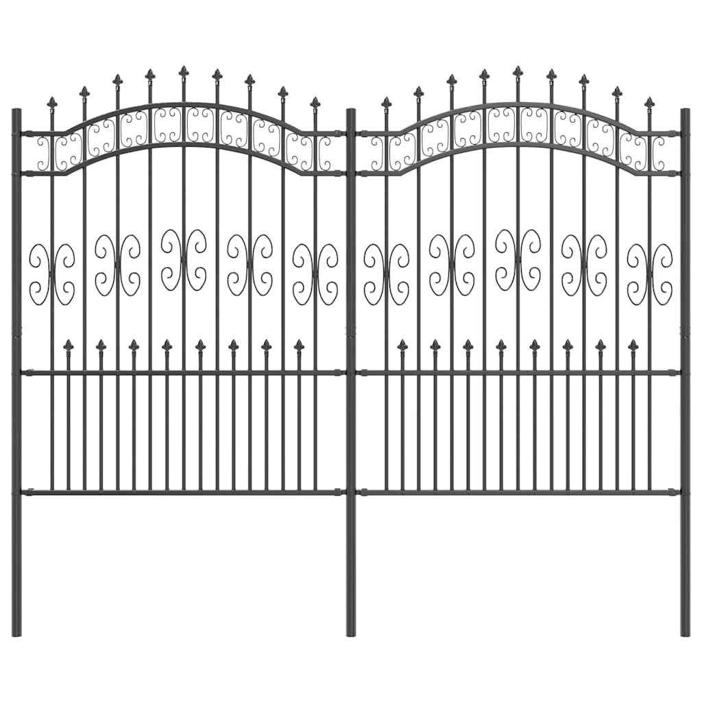 Recinzione da Giardino KAMPEN 240 x 202,5 cm Acciaio Grigio