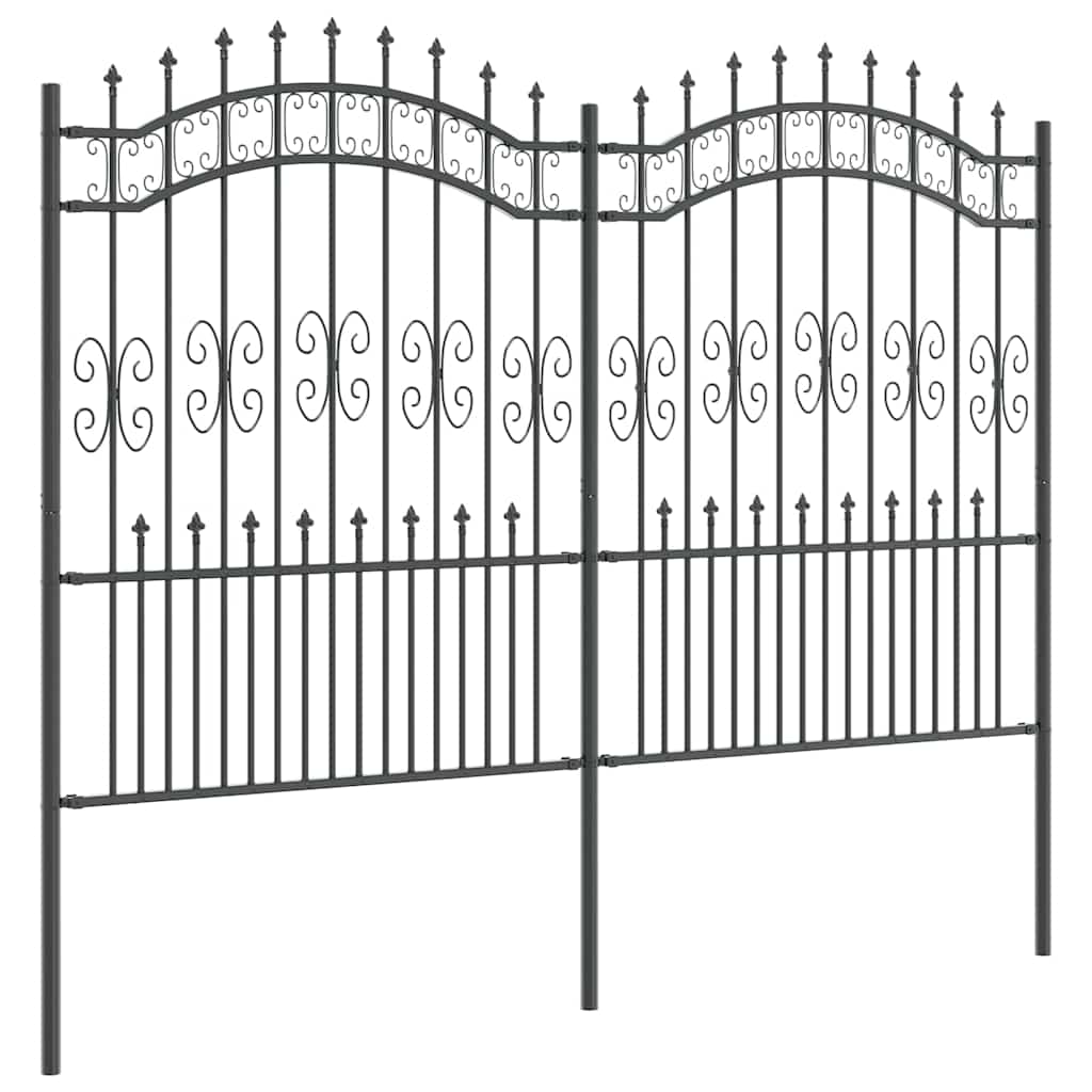 Recinzione da Giardino KAMPEN 240 x 202,5 cm Acciaio Grigio