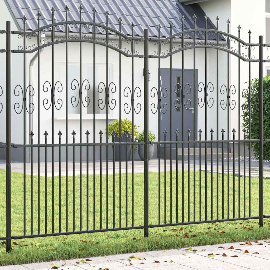 Recinzione per Giardino KAMPEN 240 x 228 cm Acciaio Verniciato Grigio