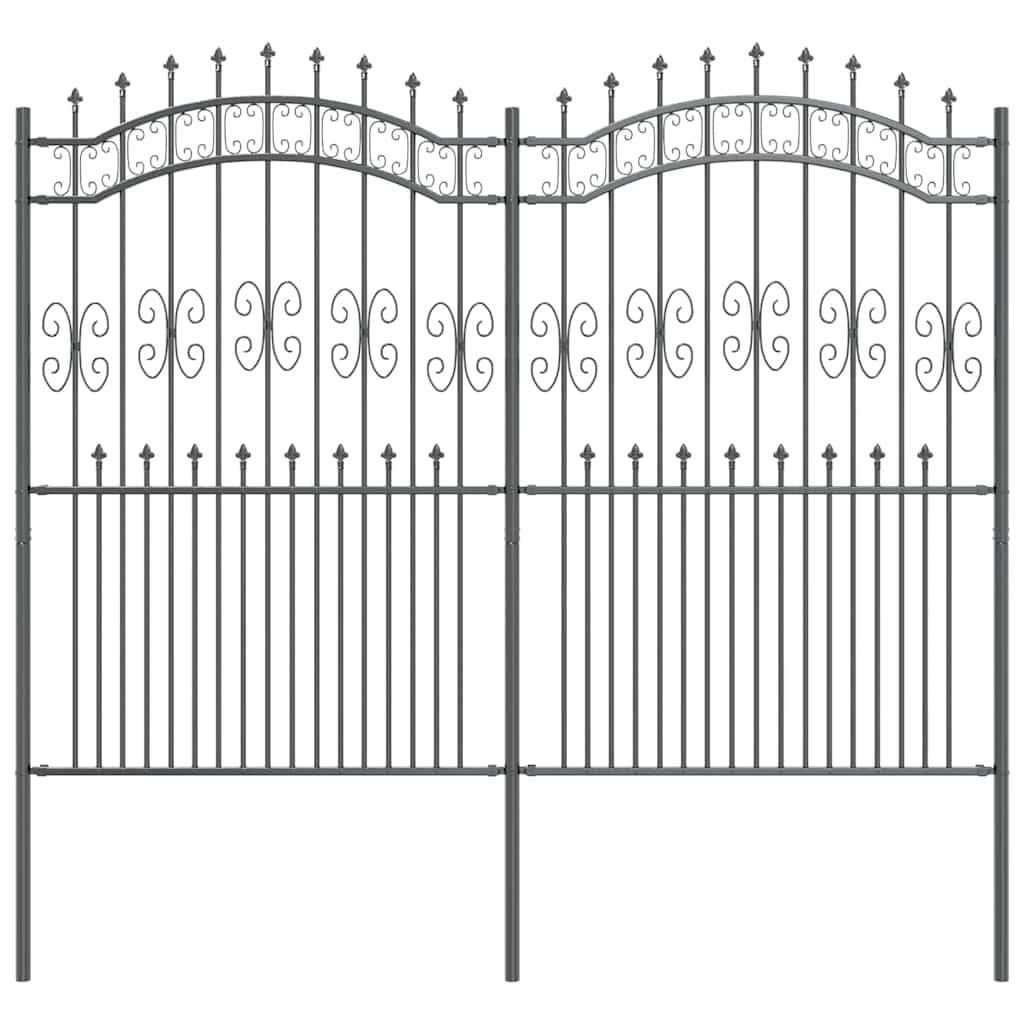 Recinzione per Giardino KAMPEN 240 x 228 cm Acciaio Verniciato Grigio