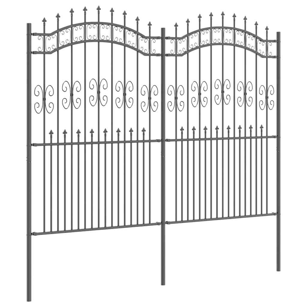 Recinzione per Giardino KAMPEN 240 x 228 cm Acciaio Verniciato Grigio