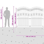 Recinzione per Giardino KAMPEN 240 x 228 cm Acciaio Verniciato Grigio