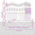 Recinzione per Giardino KAMPEN 240 x 228 cm Acciaio Verniciato Grigio