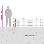 Recinzione da Giardino Woerden Acciaio Bianco 240 x 115 cm
