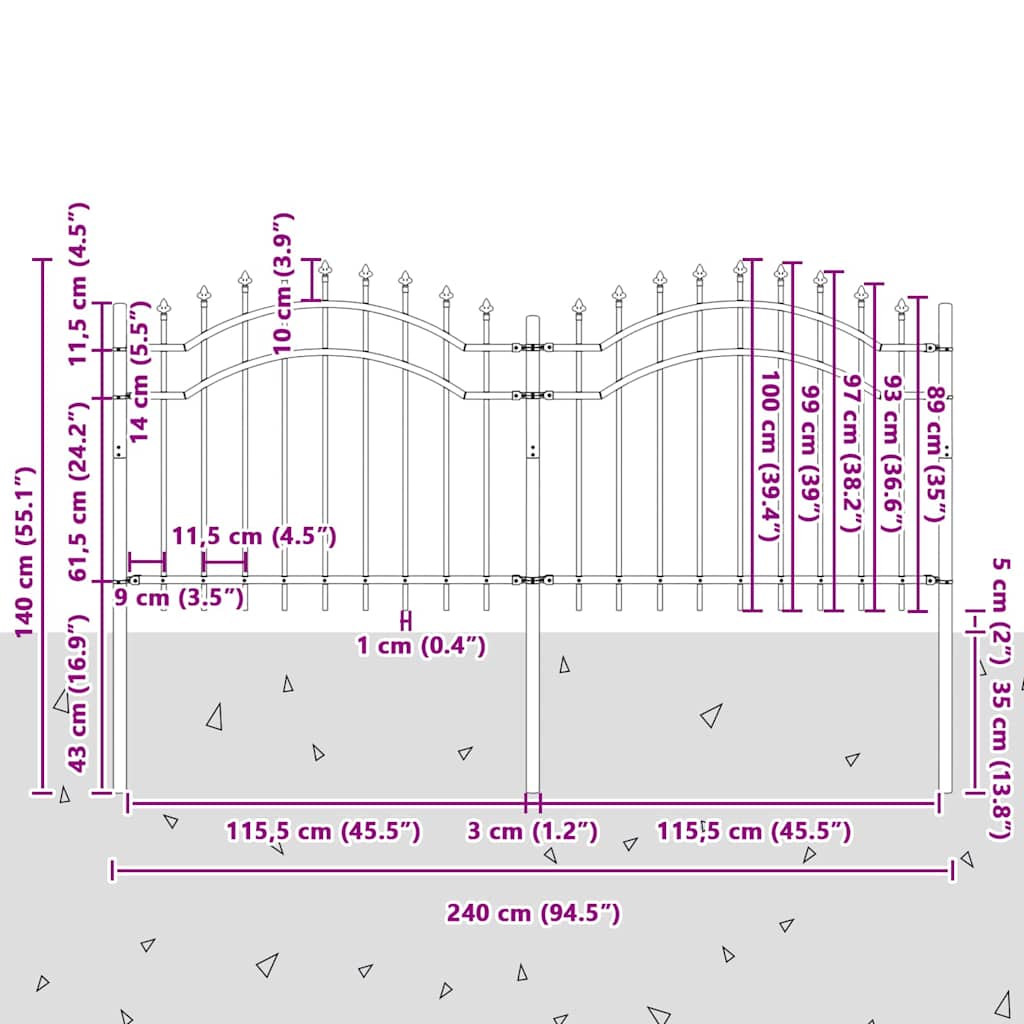 Recinzione da Giardino Woerden Bianco 240 x 140 cm