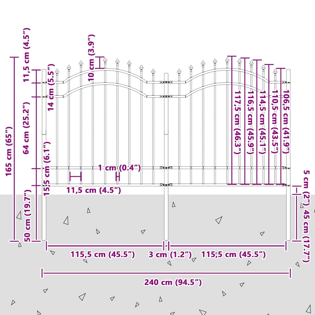 Recinzione da Giardino Woerden Bianco 240 x 165 cm