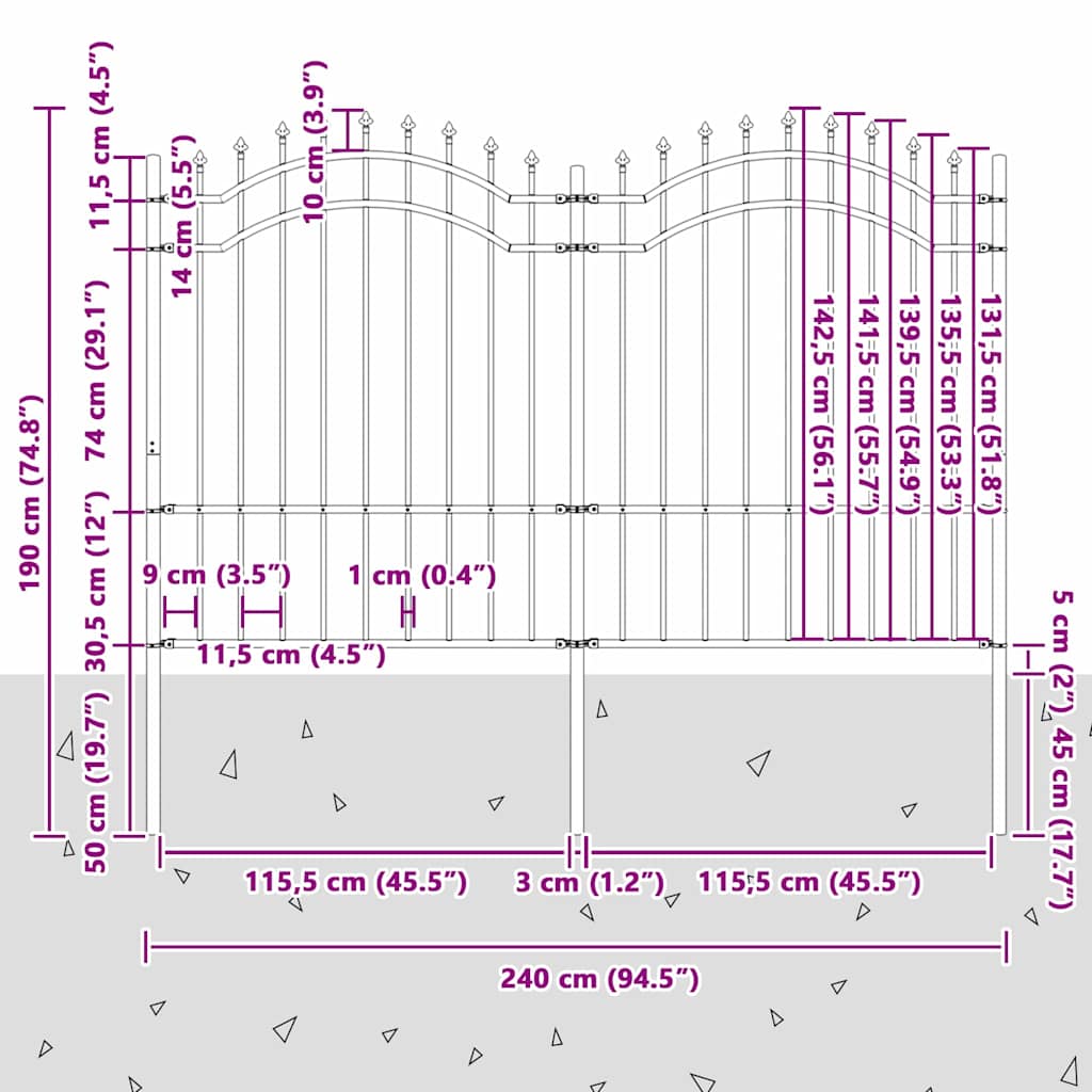 Recinzione per Giardino Woerden Bianco 240 x 190 cm
