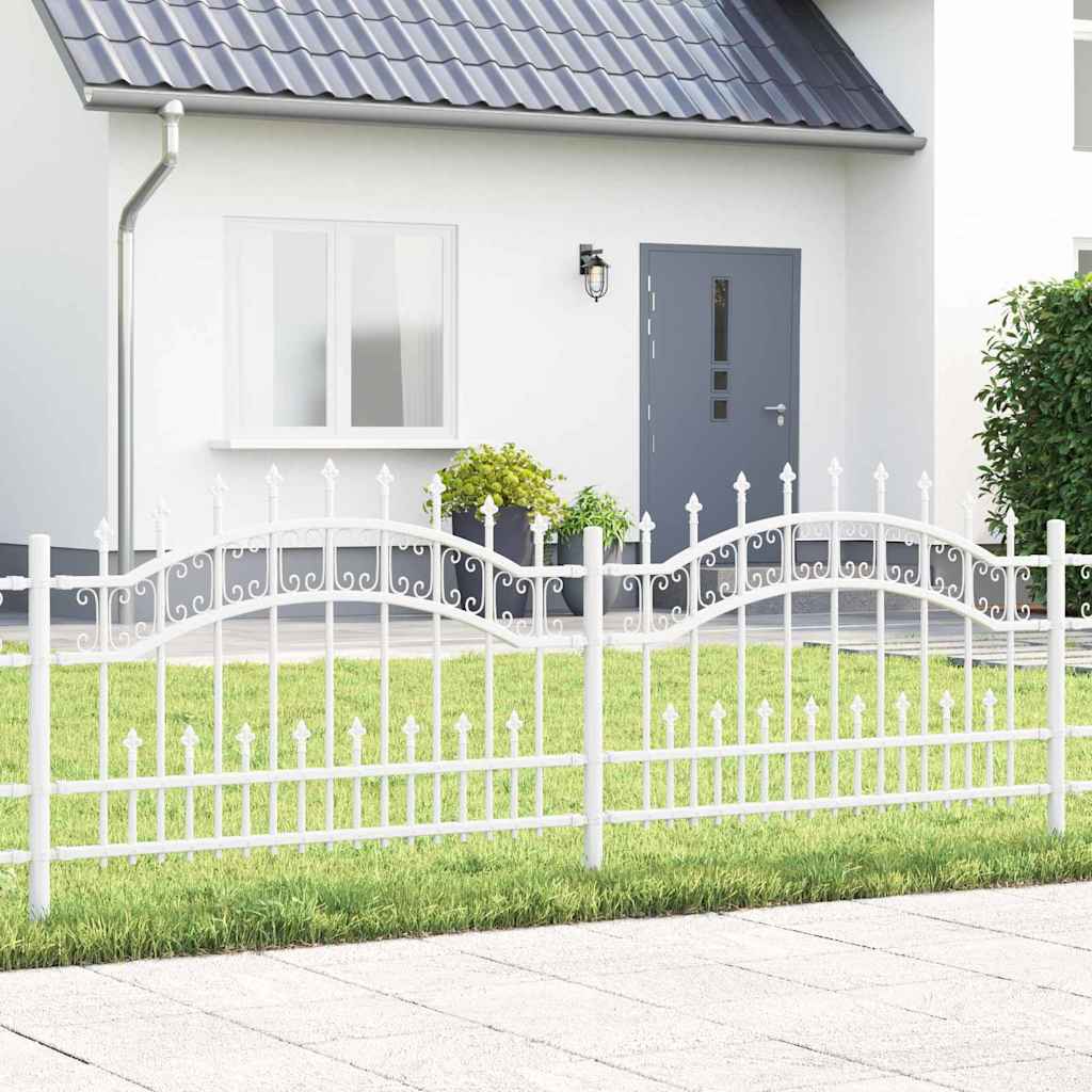 Recinzione da Giardino KAMPEN 240 x 118 cm Acciaio Verniciato Bianco