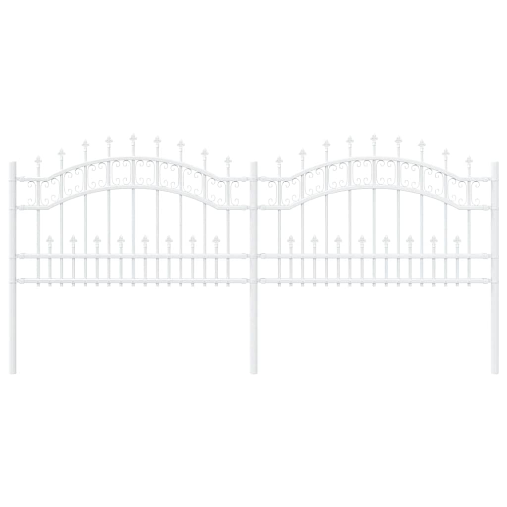 Recinzione da Giardino KAMPEN 240 x 118 cm Acciaio Verniciato Bianco