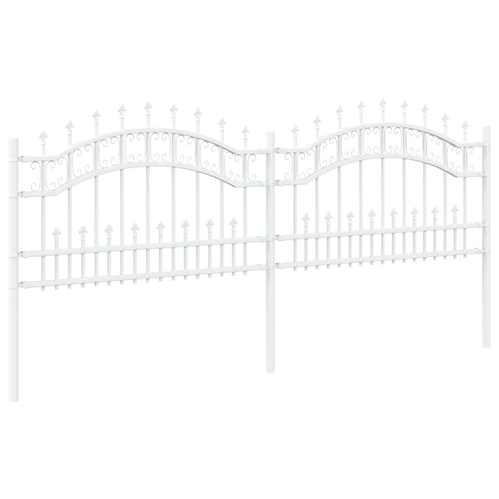Recinzione da Giardino KAMPEN 240 x 118 cm Acciaio Verniciato Bianco