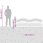 Recinzione da Giardino KAMPEN 240 x 118 cm Acciaio Verniciato Bianco