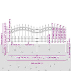 Recinzione da Giardino KAMPEN 240 x 118 cm Acciaio Verniciato Bianco